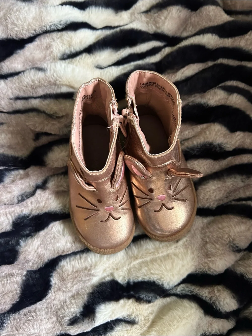 Cat & Jack Rose Gold Bunny Ear Toddler Boots